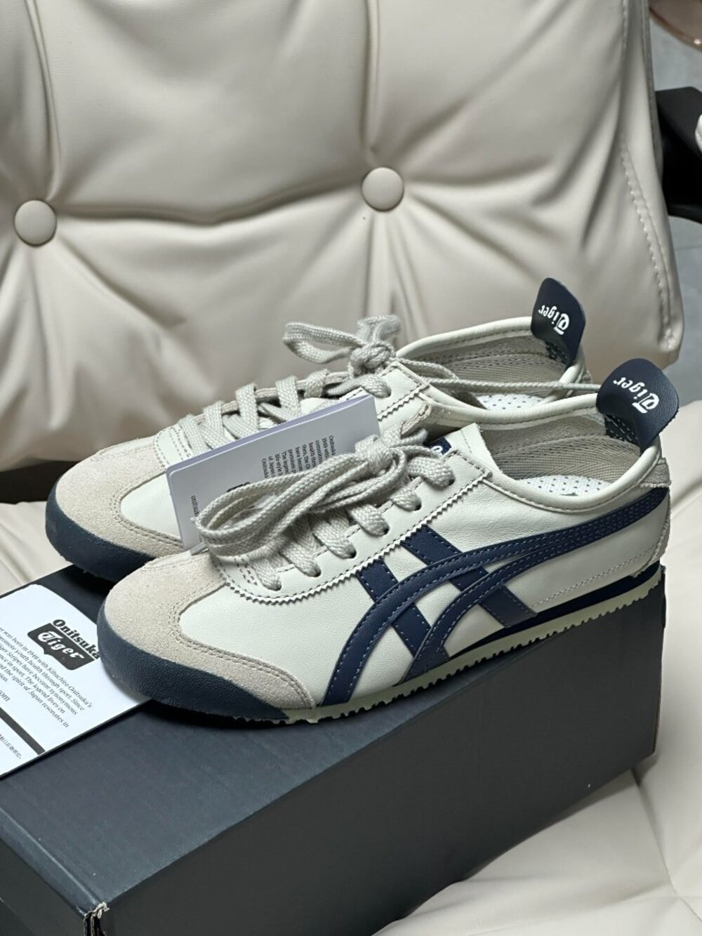 Onitsuka Tiger Cream Navy Women’s Sneakers